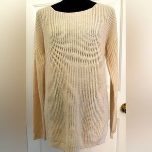 Nasty Gal Ivory V Women’s Open Back Knit Sweater Size M
